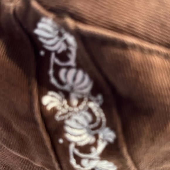 Element Crowds Muted Brown Tropical Canvas Baseball Cap w/Floral Lining - Picture 4 of 7